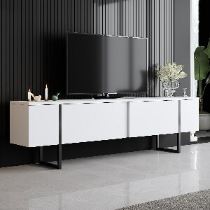 TV stolek/skříňka Luna (Bílá + Černá)