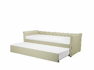 Rozkládací postel 90 cm LISABON (s roštem) (béžová)