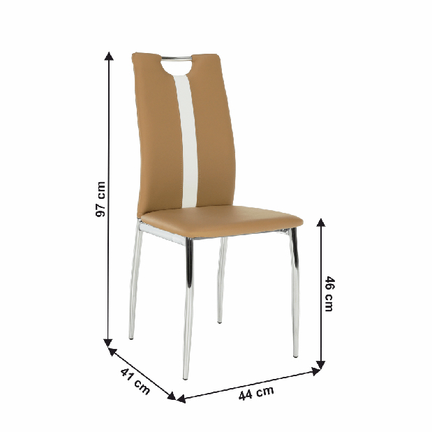 Jídelní židle Scotby (béžová + bílá)