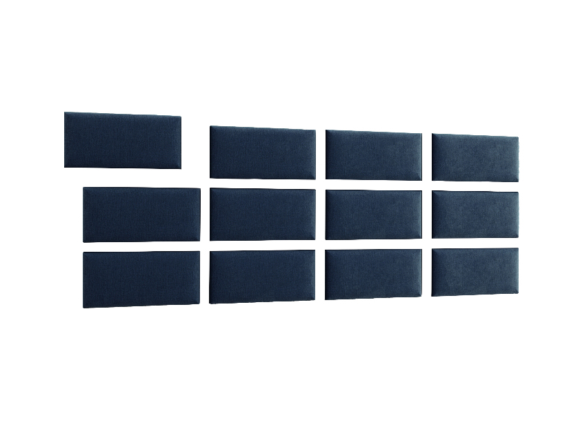 Set 12 čalouněných panelů Quadra 240x90 cm (modrá)