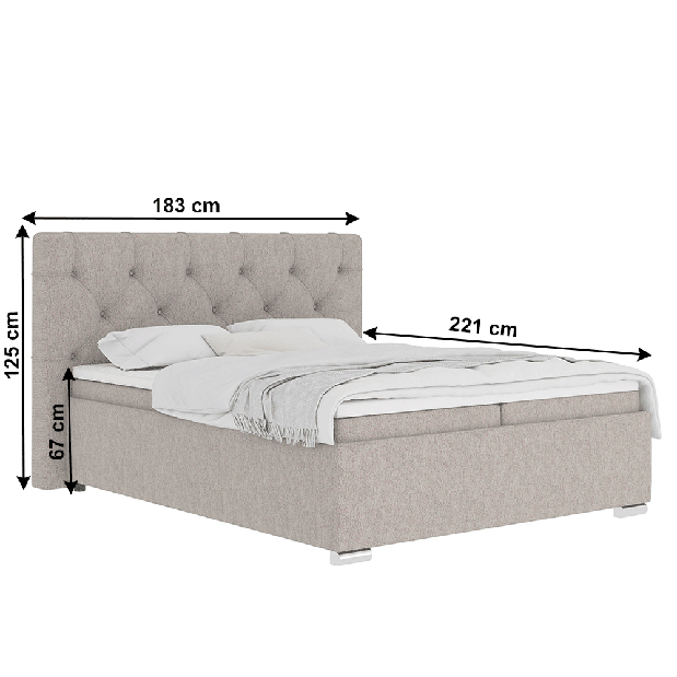 Manželská postel Boxspring 160 cm Morrela (šedohnědá) (s matrací)