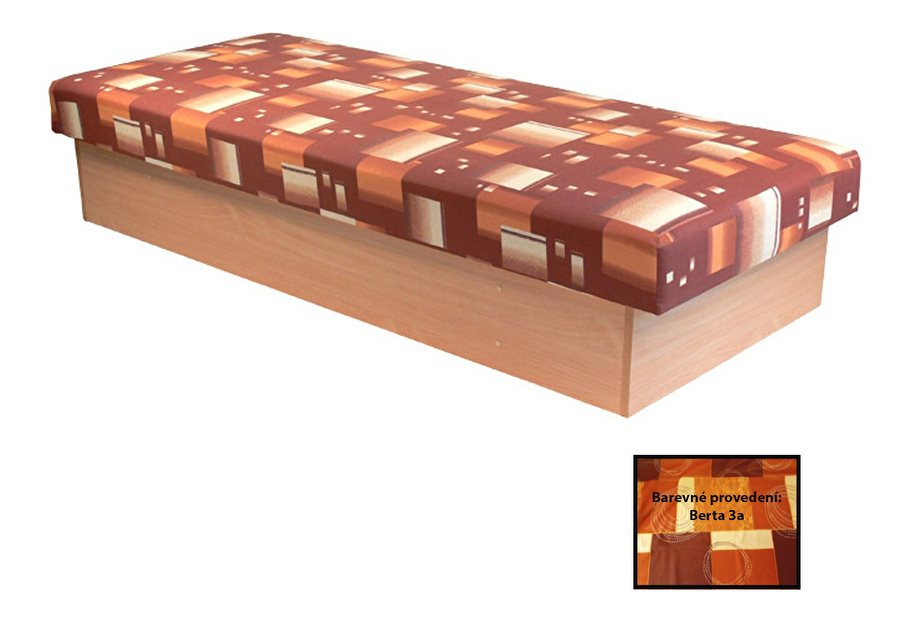 Jednolůžková postel (válenda) 80 cm Edo 12 (s pružinovou matrací) *výprodej