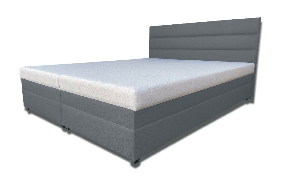 Manželská postel 160 cm Rebeka (s pěnovými matracemi) (tmavě šedá)