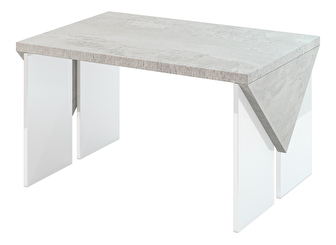 Konferenční stolek Tarni (světle šedá + lesk bílý)