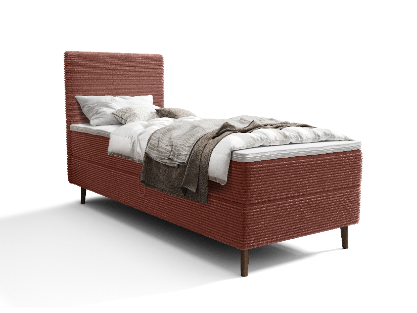 Jednolůžková postel 80 cm Napoli Comfort (terakota) (s roštem, s úl. prostorem)
