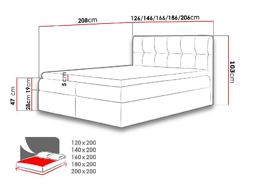 Kontinentálni postel 160 cm Rdest (krémová) *výprodej