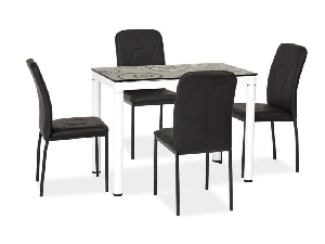 Jídelní stůl 100 cm Damion (černá + bílá) (pro 4 osoby)