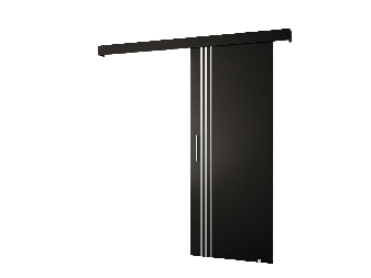 Posuvné dveře 90 cm Sharlene VI (černá matná + černá matná + stříbrná)