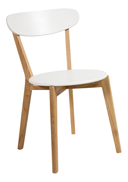 Jídelní židle Subir (bílá + dub)
