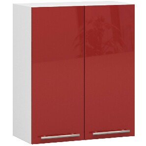 Horní kuchyňská skříňka Ozara W60 H720 (bílá + červený lesk)