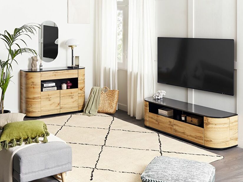 TV stolek/skříňka Jerza (světlé dřevo)