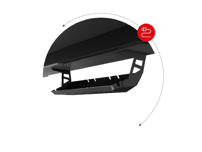 PC stolek Hyperion 4.8 (černá + vícebarevná) (s LED osvětlením)