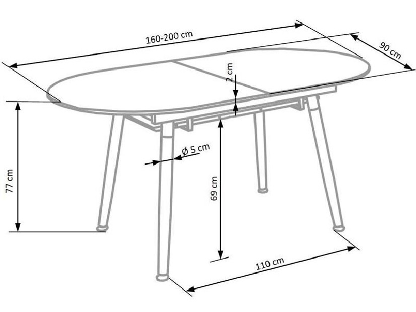 Jídelní stůl Calia (bílá + dřevo)