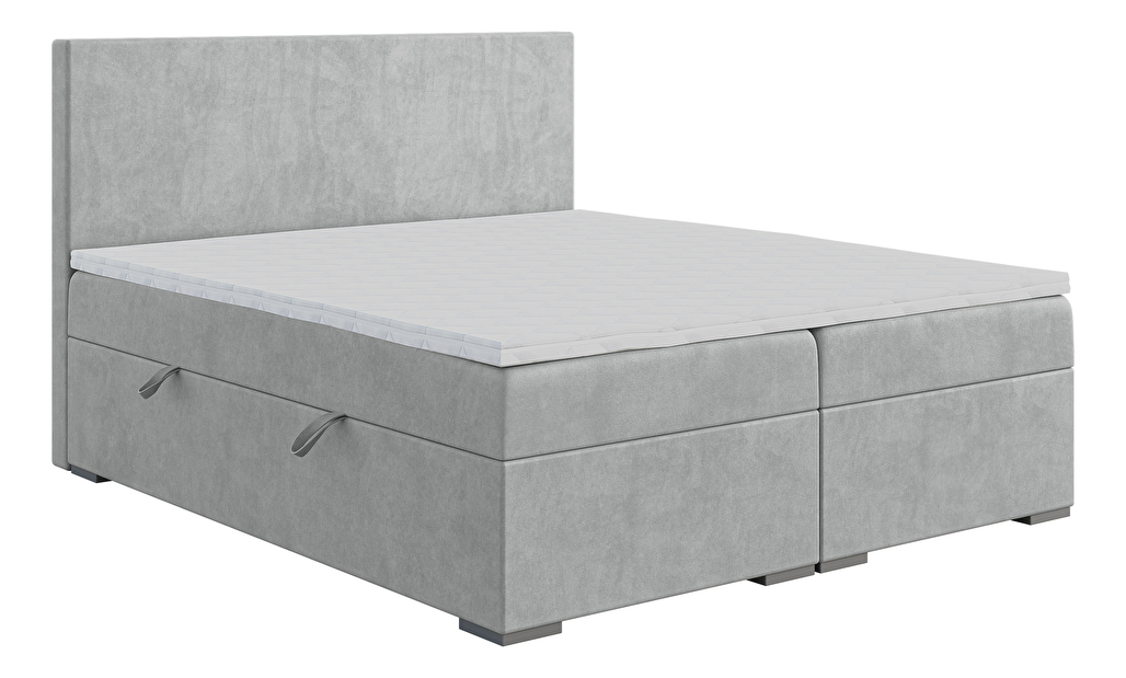 Kontinentální postel 120 cm Lemmy (šedá) (s matrací a úl. prostorem)