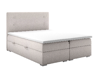 Manželská postel Boxspring 180 cm Grini (béžová) (s úložným prostorem)