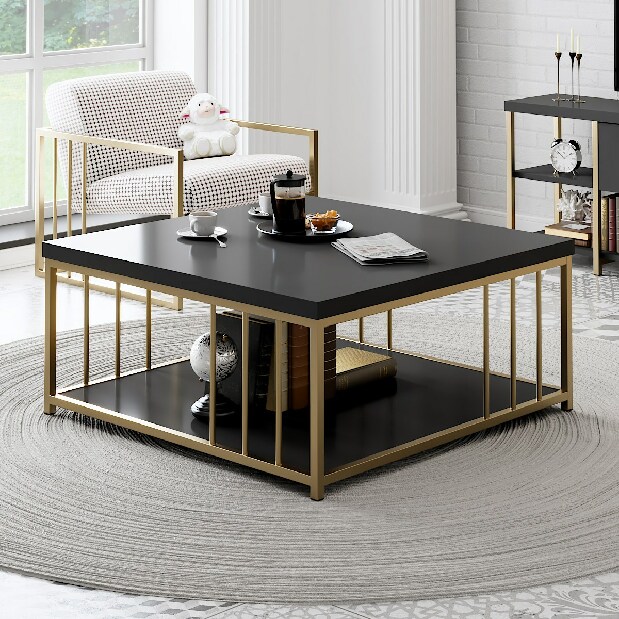 Konferenční stolek Zen (Antracit + Zlatá)
