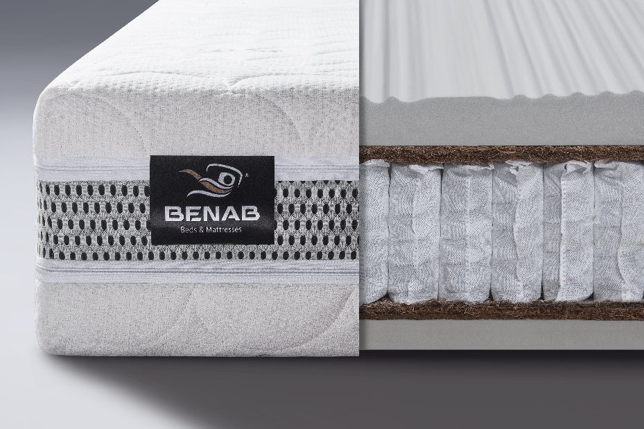 Jednolůžková postel (válenda) 80 cm Benab Solo černobílá (s matrací) *bazar