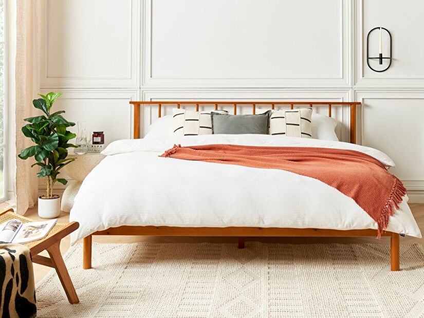 Manželská postel 180 cm Barza (světlé dřevo)