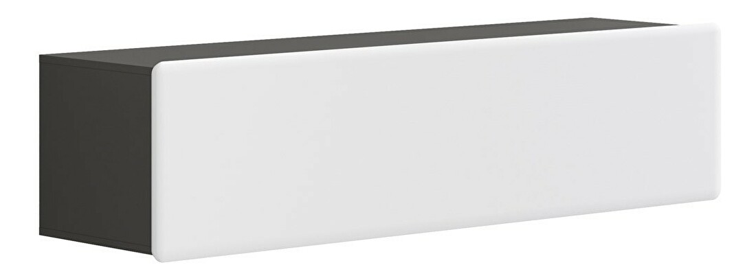 TV stolek/skříňka BRW Possi Light RTV1K 4/16 (šedý wolfram + lesk bílý)