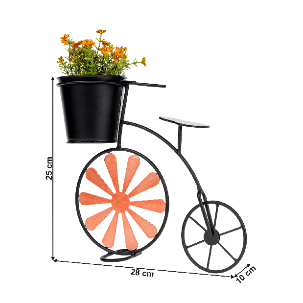 Retro květináč ve tvaru kola Esca (bordová + černá)