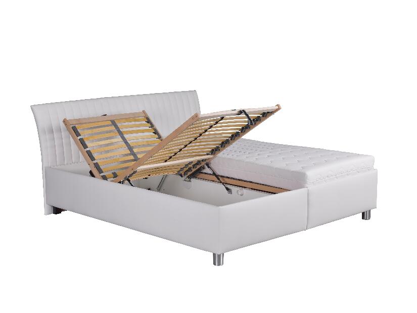 Manželská postel 160 cm Blanár Vinco (béžová + vzor Gary 8) (s roštem)