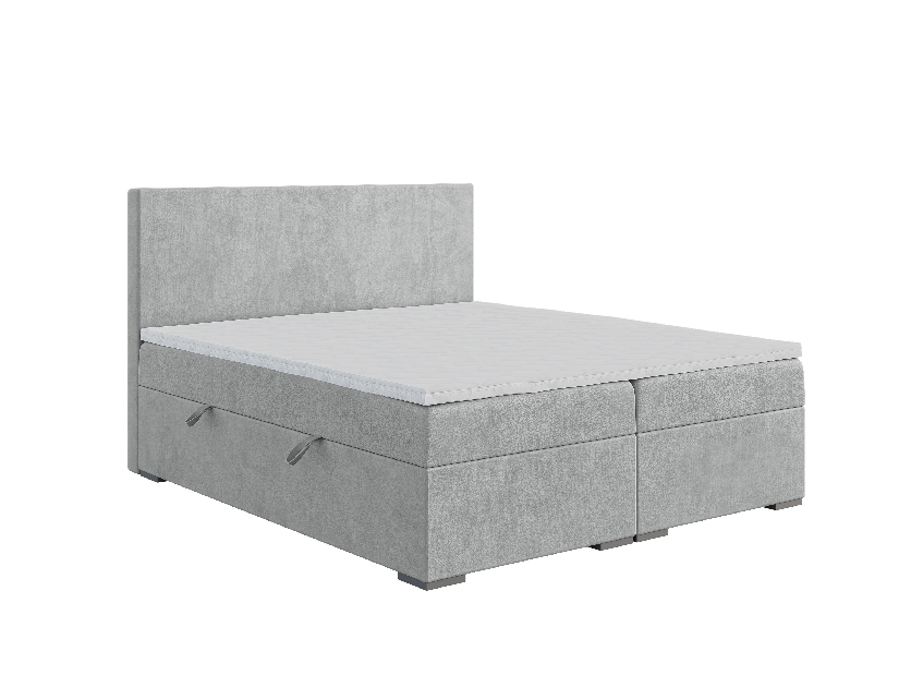 Kontinentální postel 160 cm Lemmy (šedá) (s matrací a úl. prostorem)