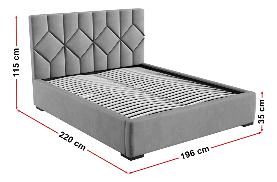 Čalouněná postel 180x200 cm Veggie 1 (světlomodrá)
