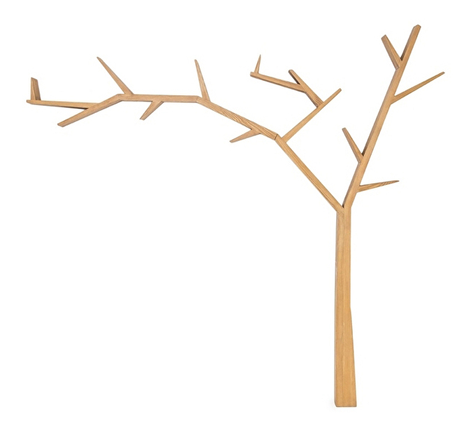 Polička ve tvaru stromu Panteo (medově hnědá) (L)