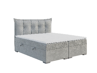 Manželská postel Boxspring 140 cm Mirage (světle šedá) (s matrací a úl. prostorem)