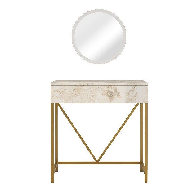 Toaletní stolek Vega 33 (Bílá + Zlatá)
