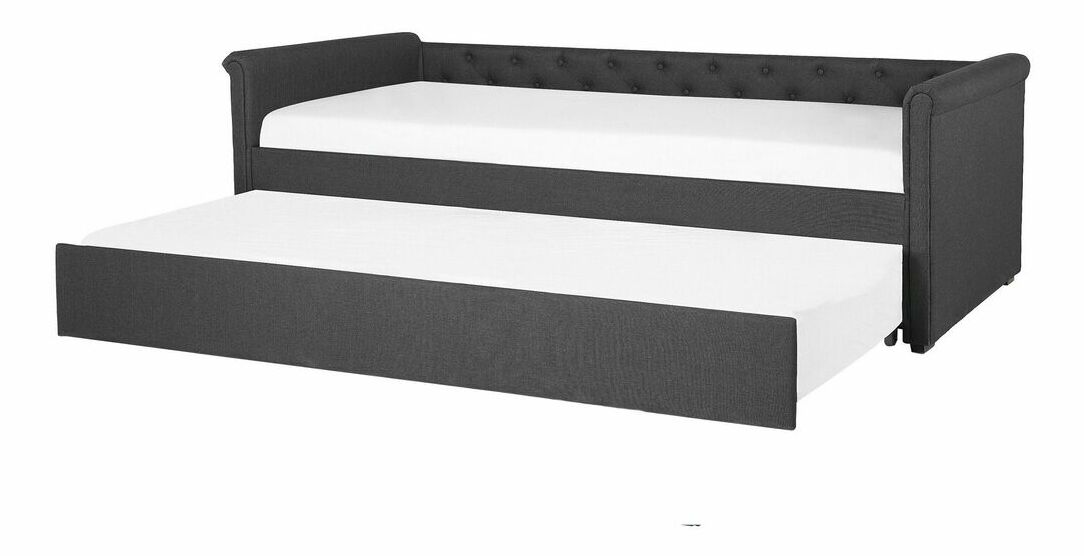 Rozkládací postel 80 cm LISABON (s roštem) (tmavě šedá)
