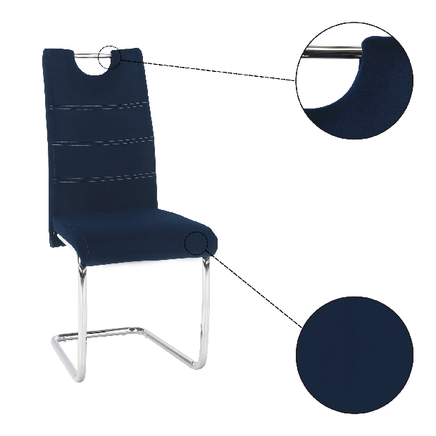 Jídelní židle Canary NEW (modrá + světlé šitie)