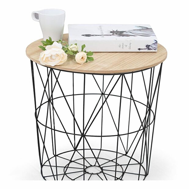 Konferenční stolek Marita (černá + dub přírodní) *výpredaj