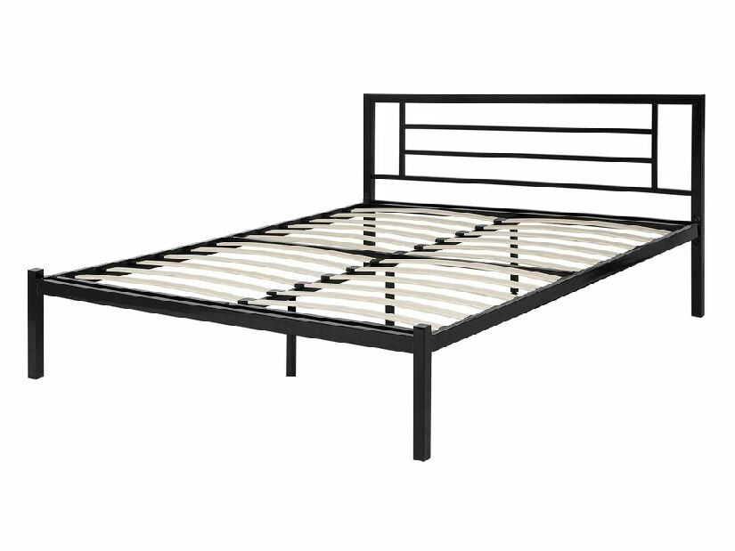 Manželská postel 140 cm Cush (černá) (s roštem)