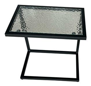 Zahradní stolek SELIK (černá ocel + tvrzené sklo)