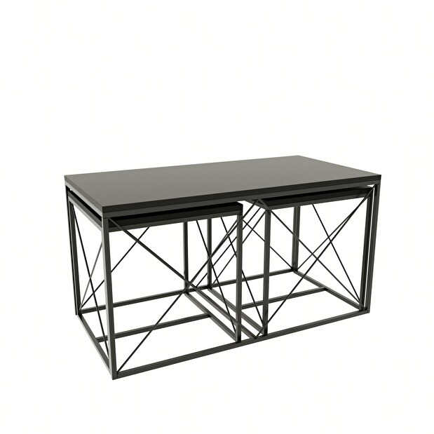 Konferenční stolek Set Dolphie (Antracit + Černá)