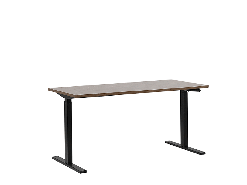 Psací stůl UPPER II (160 x 72 cm) (MDF) (tmavé dřevo) (manuálně nastavitelný)
