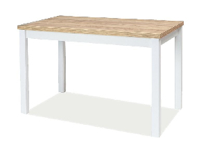 Jídelní stůl Alfred (dub + bílá) (pro 4 osoby)