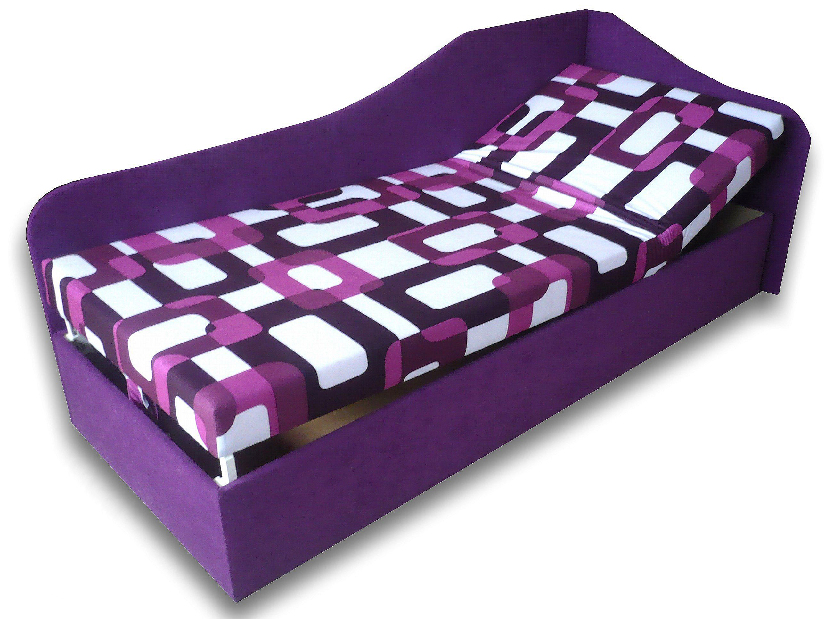 Jednolůžková postel (válenda) 90 cm Abigail (Gusto 10 + Fialová 49) (P)