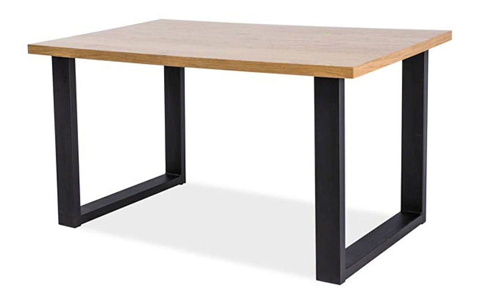 Jídelní stůl 150 cm Una (dub + černá) (pro 4 až 6 osob)