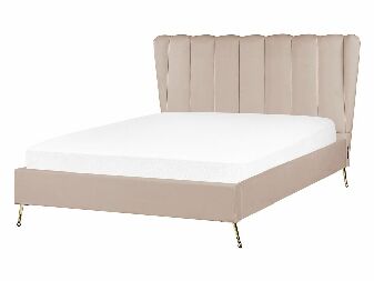 Manželská postel 140 cm Mirabell (sivobéžová) (s roštem) (s USB portem)