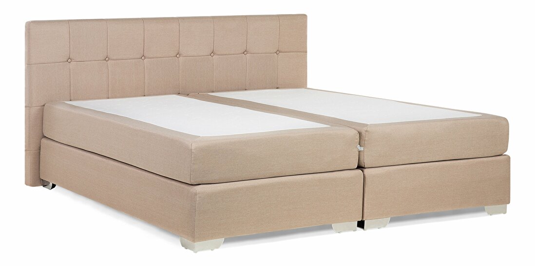 Manželská postel Boxspring 160 cm ADIR (s matracemi) (béžová)