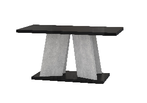 Konferenční stolek Mulnu (lesk černý + kámen)