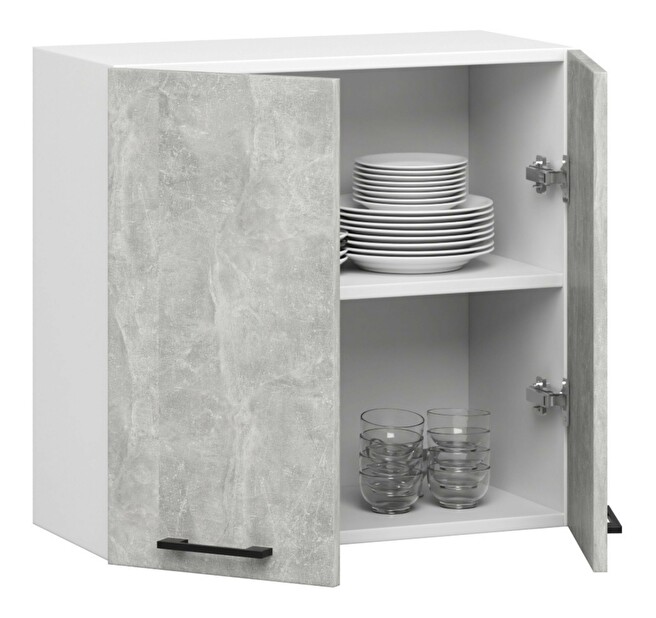 Horní kuchyňská skříňka Ozara W60 H580 (bílá + beton)