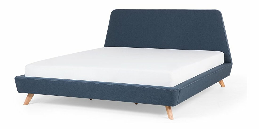 Manželská postel 180 cm VENITO (s roštem) (modrá)