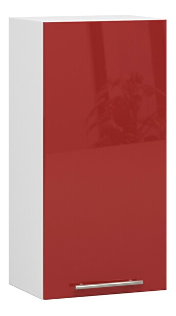 Horní kuchyňská skříňka Ozara W40 H720 (bílá + červený lesk)