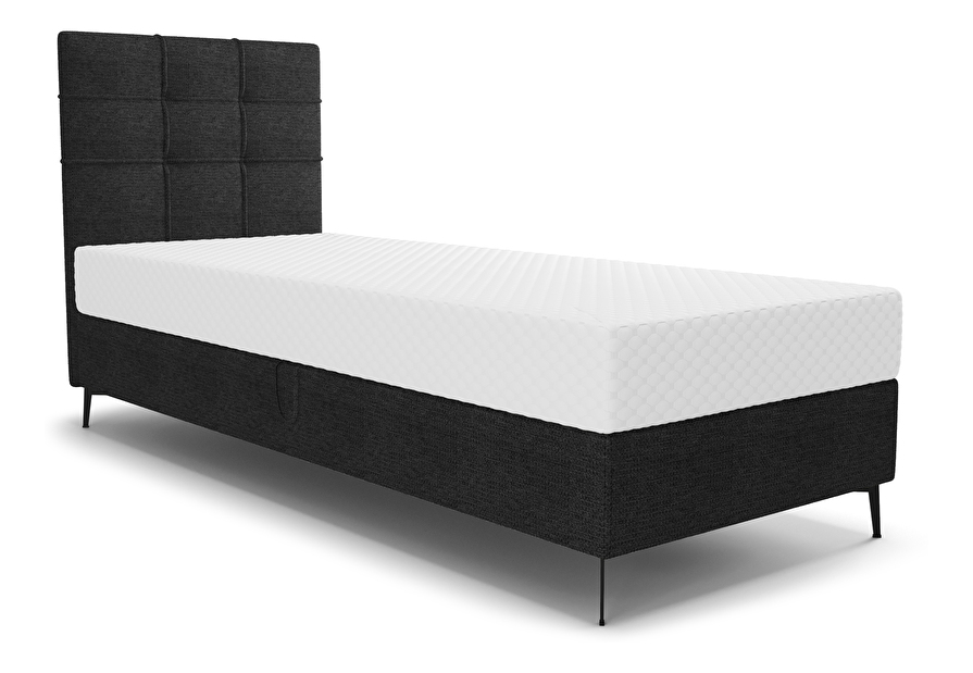 Jednolůžková postel 90 cm Infernus Comfort (černá) (s roštem, bez úl. prostoru)