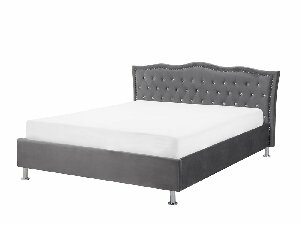Manželská postel 160 cm MATH (s roštem) (tmavě šedá)