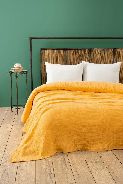 Přehoz na postel 220 x 250 cm Musli (žlutá)