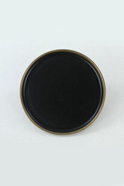 Sada dezertních talířů (6 ks.) Saturn (černá + zlatá)